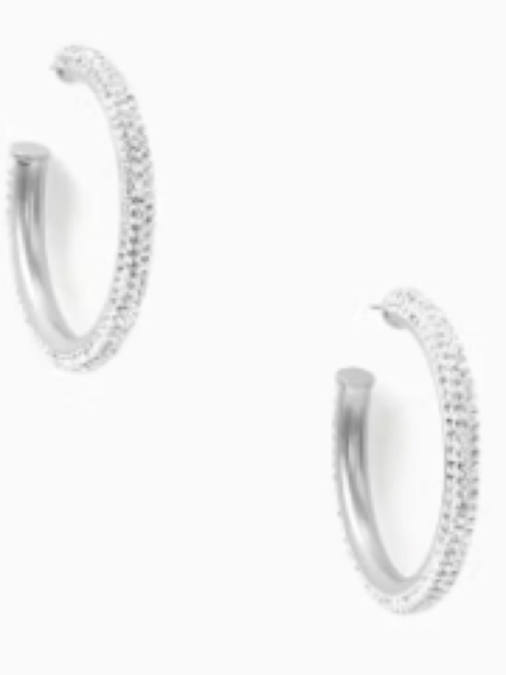 NWT Kate Spade Razzle Dazzle Crystal Hoop Earrings Silver Clear i Retail: $129